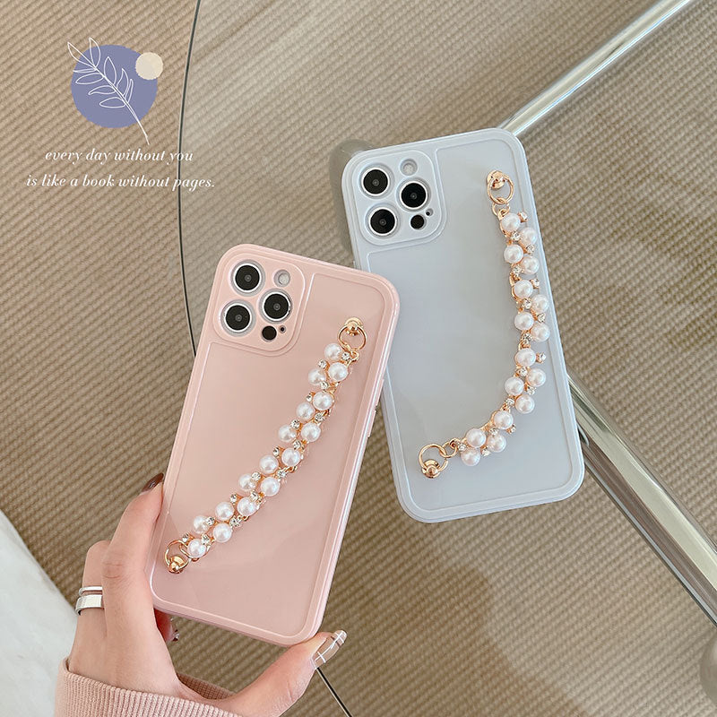 Rhinestone Pearl Bracelet Phone Cover